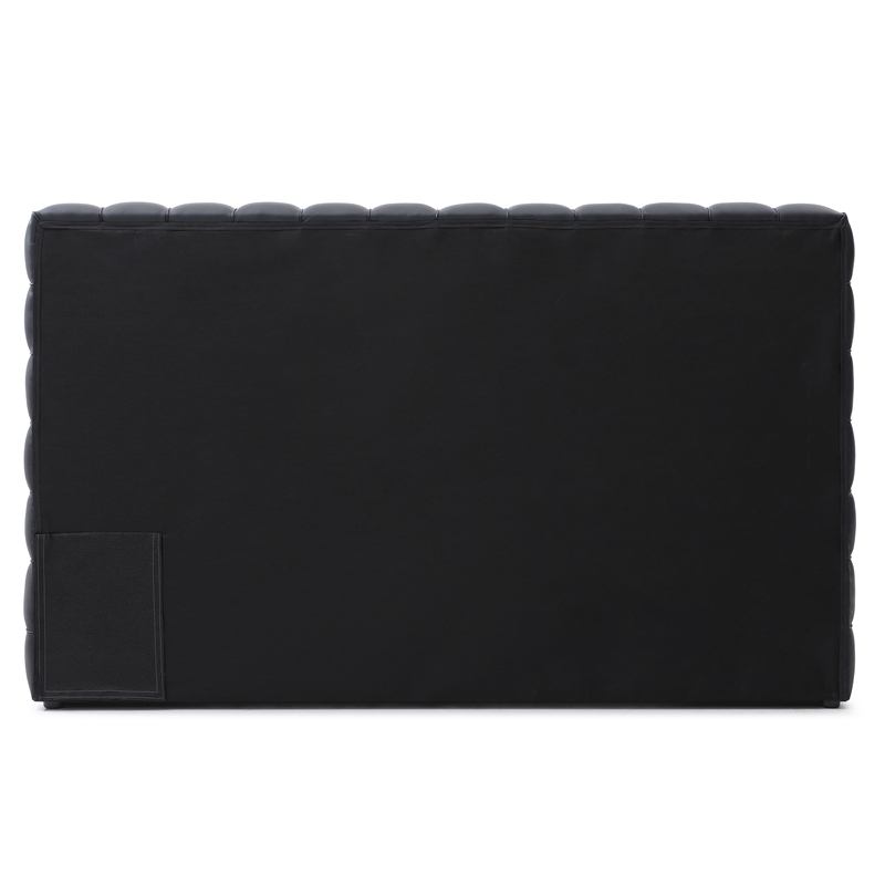 Livia Queen Size Faux Leather Upholstered Bed Fram in Black