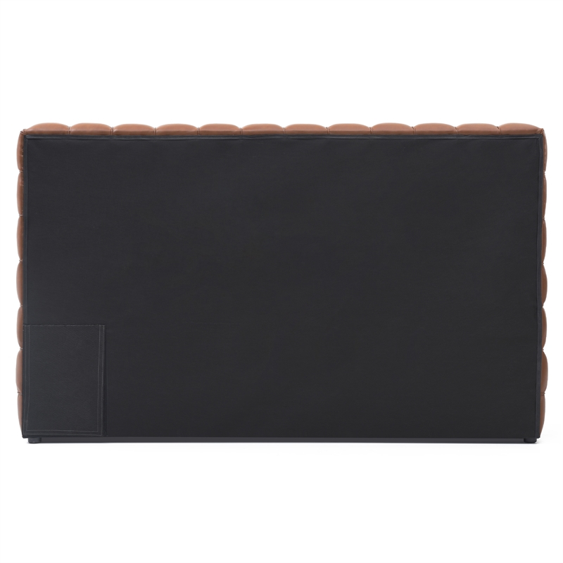 Livia Queen Size Faux Leather Upholstered Bed Fram in Brown