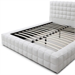 Livia Queen Size Faux Leather Upholstered Bed Fram in White