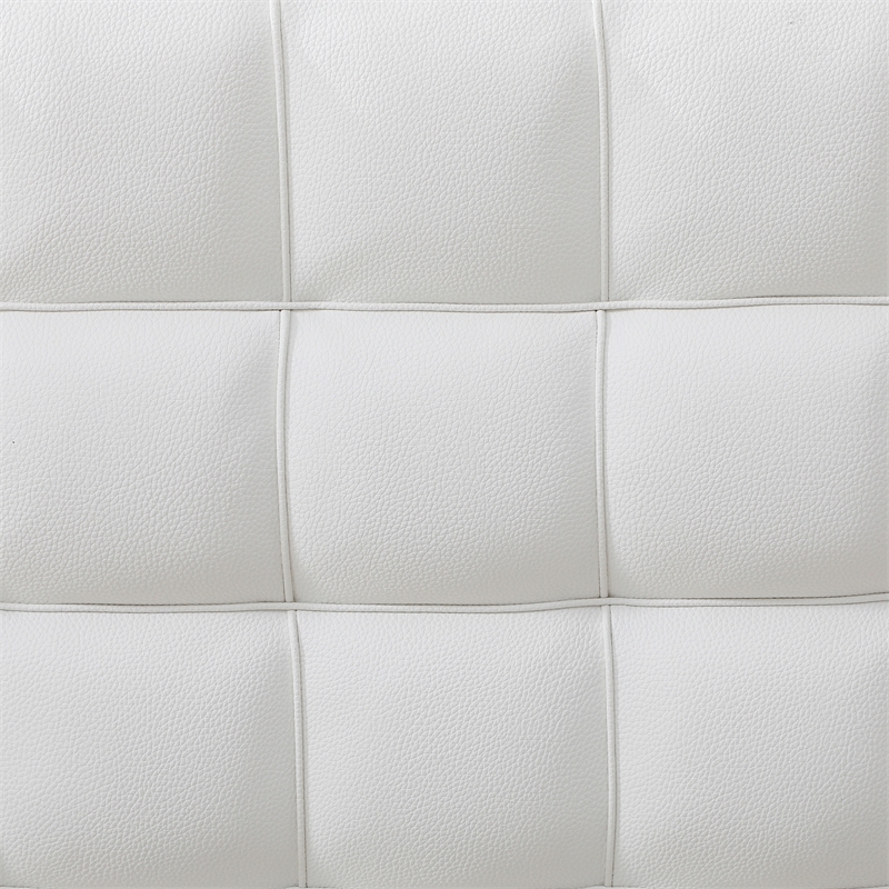 Livia Queen Size Faux Leather Upholstered Bed Fram in White
