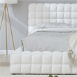 Livia Queen Size Faux Leather Upholstered Bed Fram in White