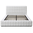 Livia Queen Size Faux Leather Upholstered Bed Fram in White