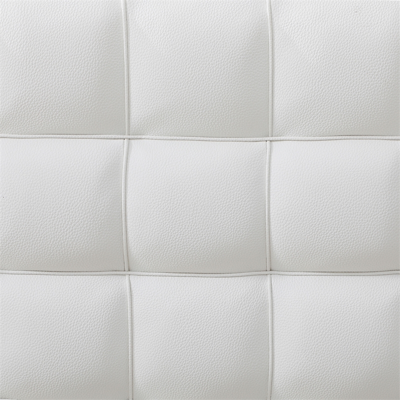 Livia King Size Faux Leather Upholstered Bed Fram in White