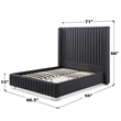 Jeffrey Queen Size Velvet Upholstered Bed Frame in Black