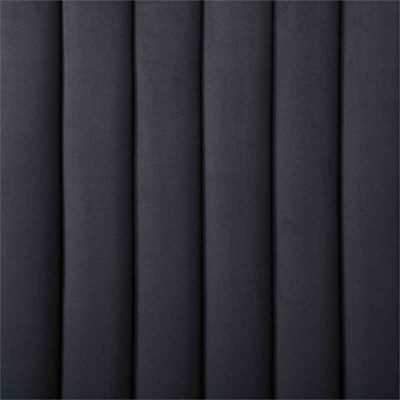 Jeffrey Queen Size Velvet Upholstered Bed Frame in Black