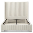 Jeffrey Queen Size Velvet Upholstered Bed Frame in Cream