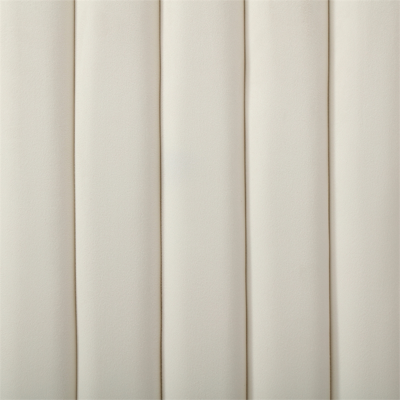 Jeffrey Queen Size Velvet Upholstered Bed Frame in Cream