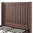 Jeffrey Queen Size Velvet Upholstered Bed Frame in Dark Brown