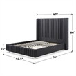 Jeffrey King Size Velvet Upholstered Bed Frame in Black