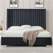 Jeffrey King Size Velvet Upholstered Bed Frame in Black
