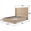 Jeffrey King Size Velvet Upholstered Bed Frame in Camel