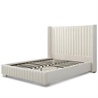 Jeffrey King Size Velvet Upholstered Bed Frame in Cream
