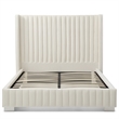 Jeffrey King Size Velvet Upholstered Bed Frame in Cream