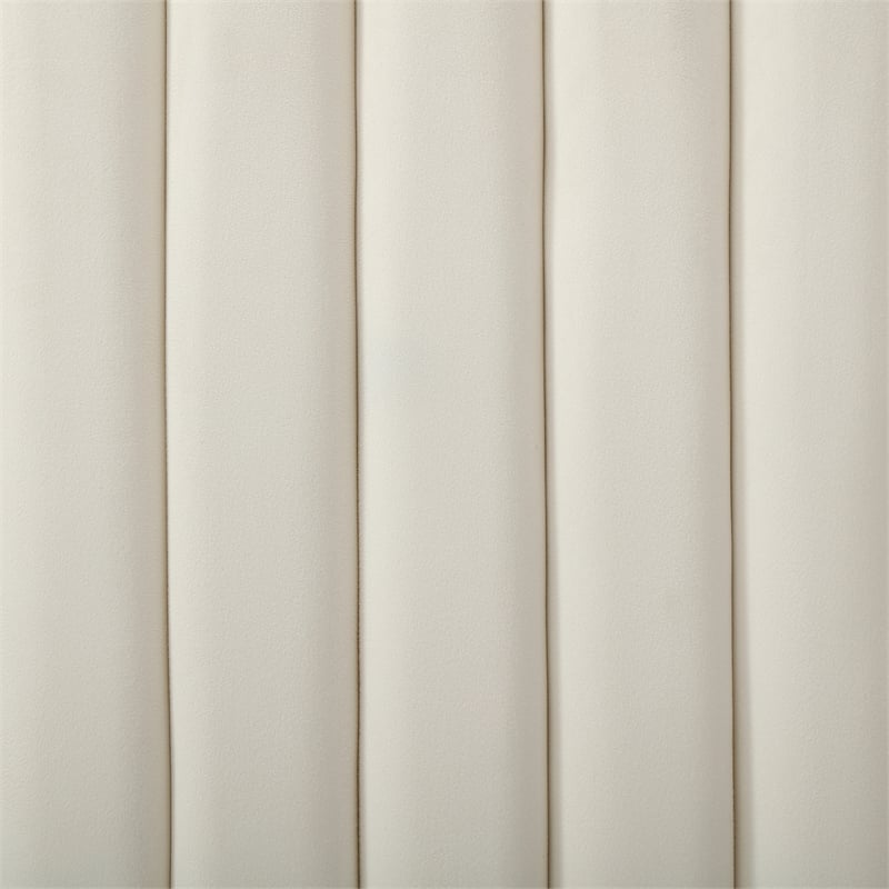 Jeffrey King Size Velvet Upholstered Bed Frame in Cream
