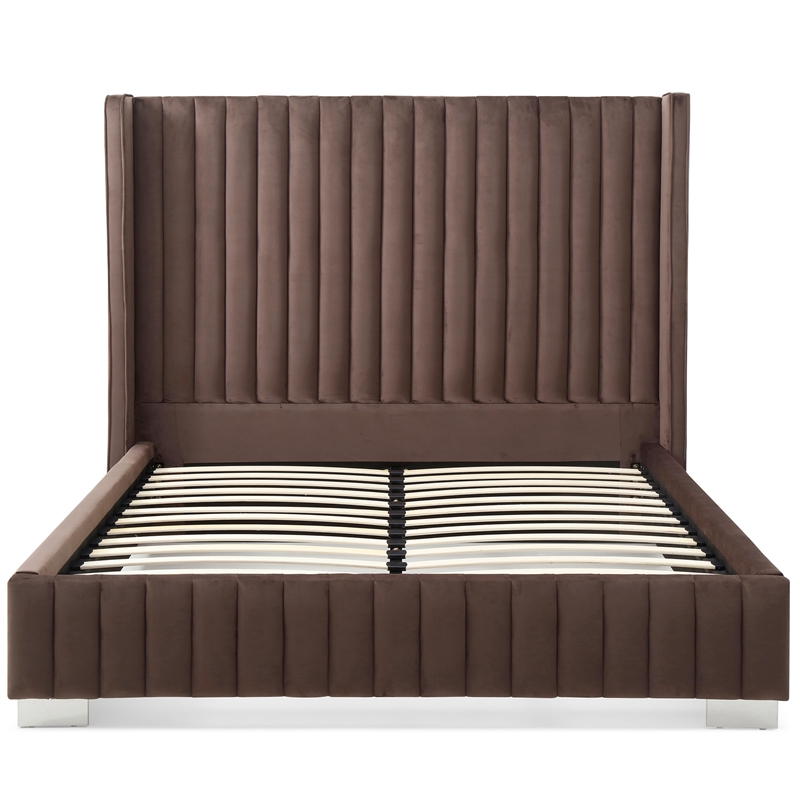 Jeffrey King Size Velvet Upholstered Bed Frame in Black