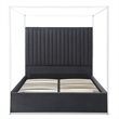 Jeffrey Canopy Velvet Upholstered Queen Bed Frame In Black