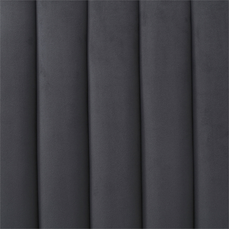 Jeffrey Canopy Velvet Upholstered Queen Bed Frame In Black