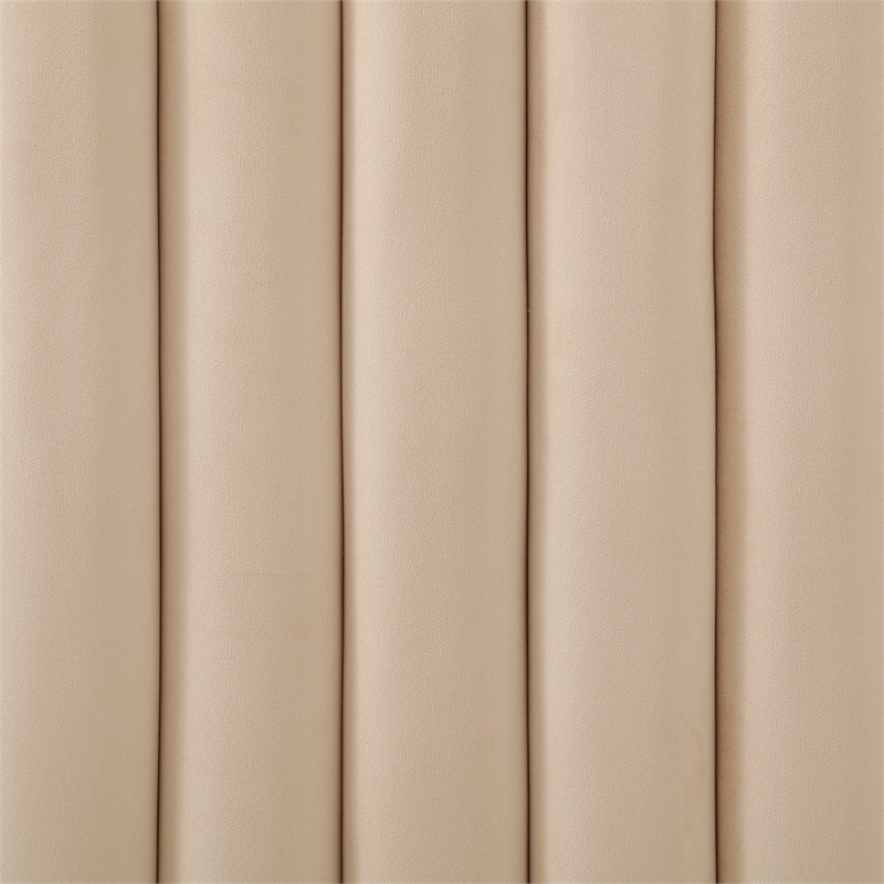 Jeffrey Canopy Velvet Upholstered Queen Bed Frame In Camel