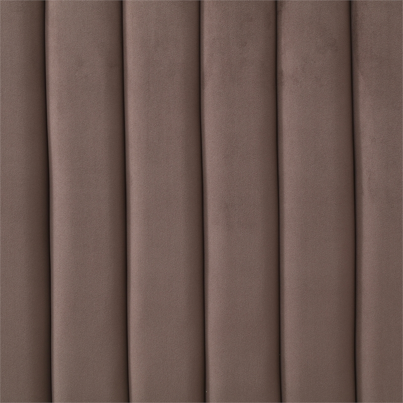 Jeffrey Canopy Velvet Upholstered Queen Bed Frame In Dark Brown