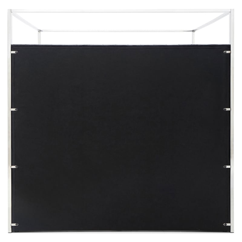 Jeffrey Canopy Velvet Upholstered King Bed Frame In Black