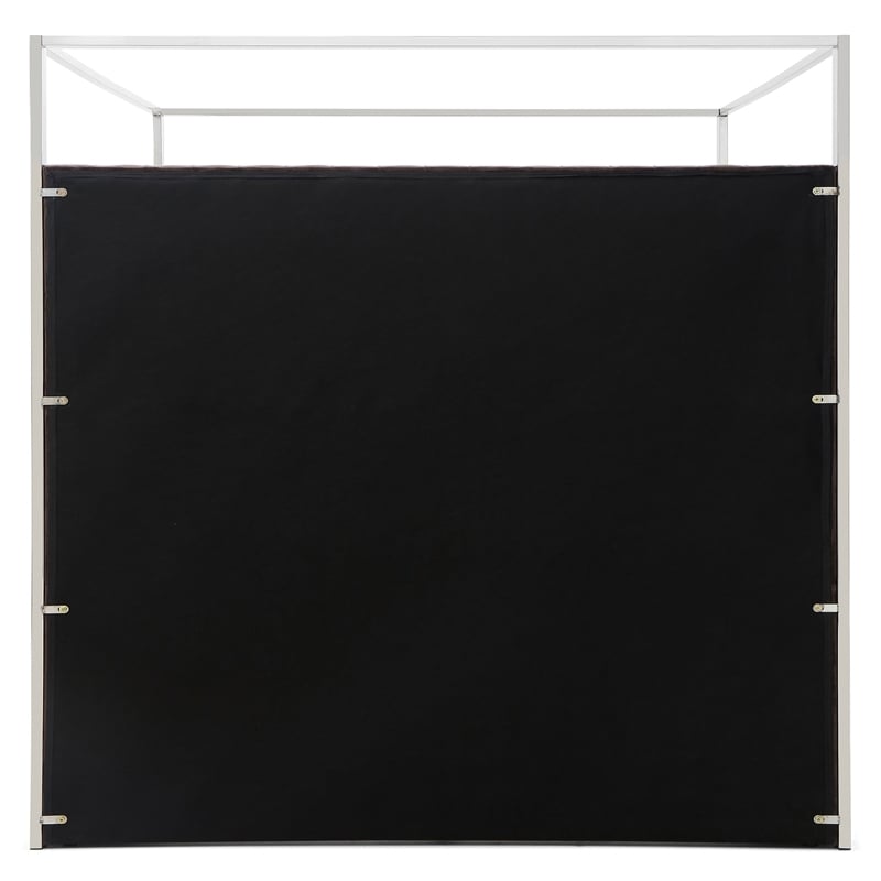 Jeffrey Canopy Velvet Upholstered King Bed Frame In Dark Brown