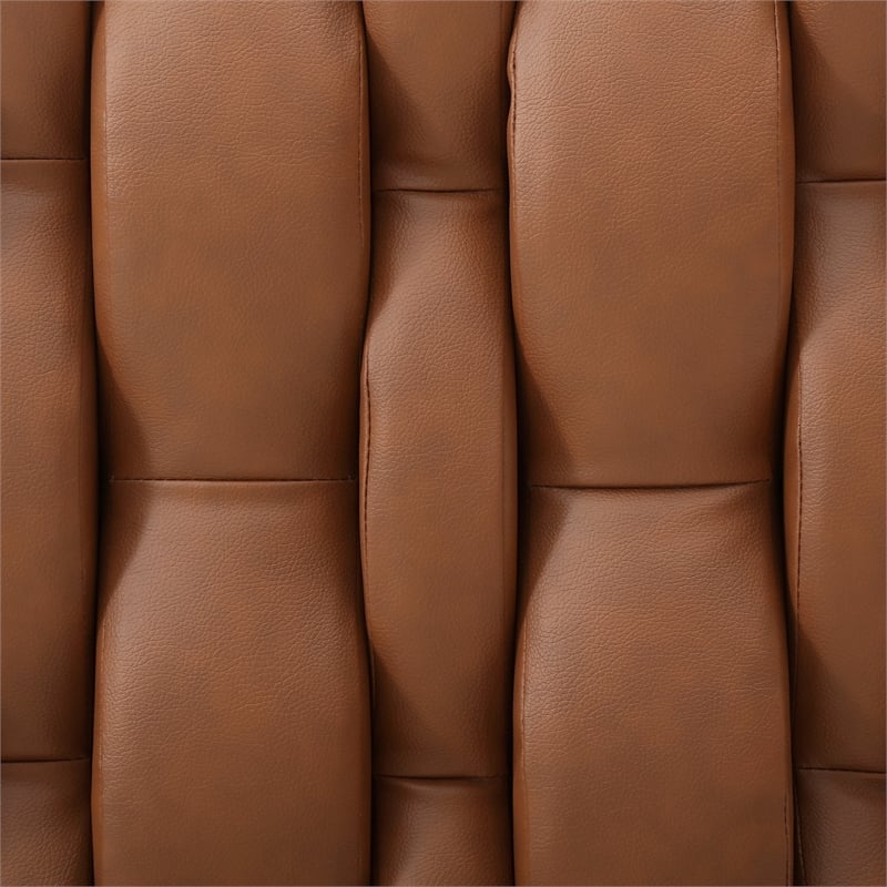 Rollie Vegan Leather Upholstered Queen Bed Frame In Black