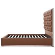 Rollie Vegan Leather Upholstered King Bed Frame In Brown