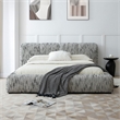 Sienna Upholstered Platform Queen Bed Low Profile with Padded Headboard