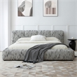 Sienna Upholstered Platform King Bed Low Profile with Padded Headboard