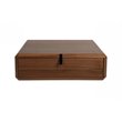 Modrest Maceo 1-Drawer Modern Wood & Metal Nightstand Drawer Box in Walnut