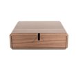 Modrest Maceo 1-Drawer Modern Wood & Metal Nightstand Drawer Box in Walnut