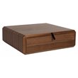 Modrest Maceo 1-Drawer Modern Wood & Metal Nightstand Drawer Box in Walnut
