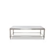 Modrest Agar Modern Stainless Steel & Glass Coffee Table in Silver