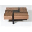 Modrest Makai Square Modern MDF Wood Coffee Table in Walnut/Black