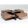 Modrest Makai Square Modern MDF Wood Coffee Table in Walnut/Black
