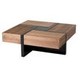 Modrest Makai Square Modern MDF Wood Coffee Table in Walnut/Black