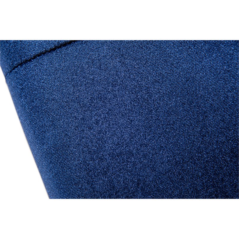 Modrest Samara Modern Microfiber Fabric & Chrome Accent Chair in Blue/Gold