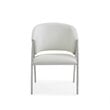 Modrest Rabia Modern Faux Leather Upholstered Accent Chair in White