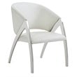 Modrest Rabia Modern Faux Leather Upholstered Accent Chair in White