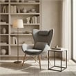 Modrest Britt Modern Stainless Steel & Fabric Upholstered Accent Chair in Gray