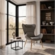 Modrest Britt Modern Stainless Steel & Fabric Upholstered Accent Chair in Gray