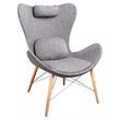 Modrest Britt Modern Stainless Steel & Fabric Upholstered Accent Chair in Gray