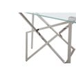 Modrest Hawkins Modern Stainless Steel & Glass Console Table in Silver/Clear