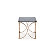 Modrest Reklaw Modern Glass & Stainless Steel End Table in Rose Gold