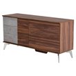 Modrest Palermo 6-Drawer Modern Wood & Faux Concrete Dresser in Walnut/Gray