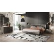 Modrest Soria 6-Drawer Modern Wood & Stainless Steel Dresser in Wash Gray