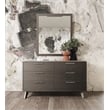 Modrest Soria 6-Drawer Modern Wood & Stainless Steel Dresser in Wash Gray