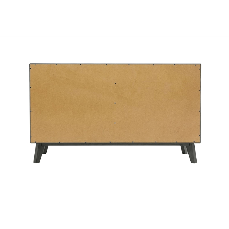 Modrest Soria 6-Drawer Modern Wood & Stainless Steel Dresser in Wash Gray