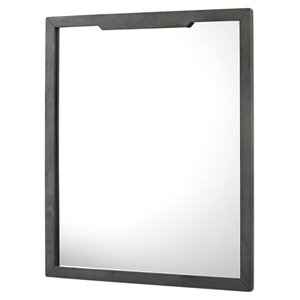 Modrest Soria 40x34&quot Rectangular Modern Veneer & Glass Mirror in Wash Gray