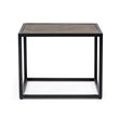 Modrest Pasada Chevron Pattern Metal & Acacia Wood End Table in Black/Brown